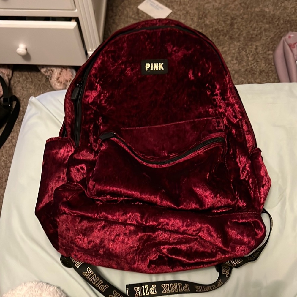 Pink VS Backpack in Velvet